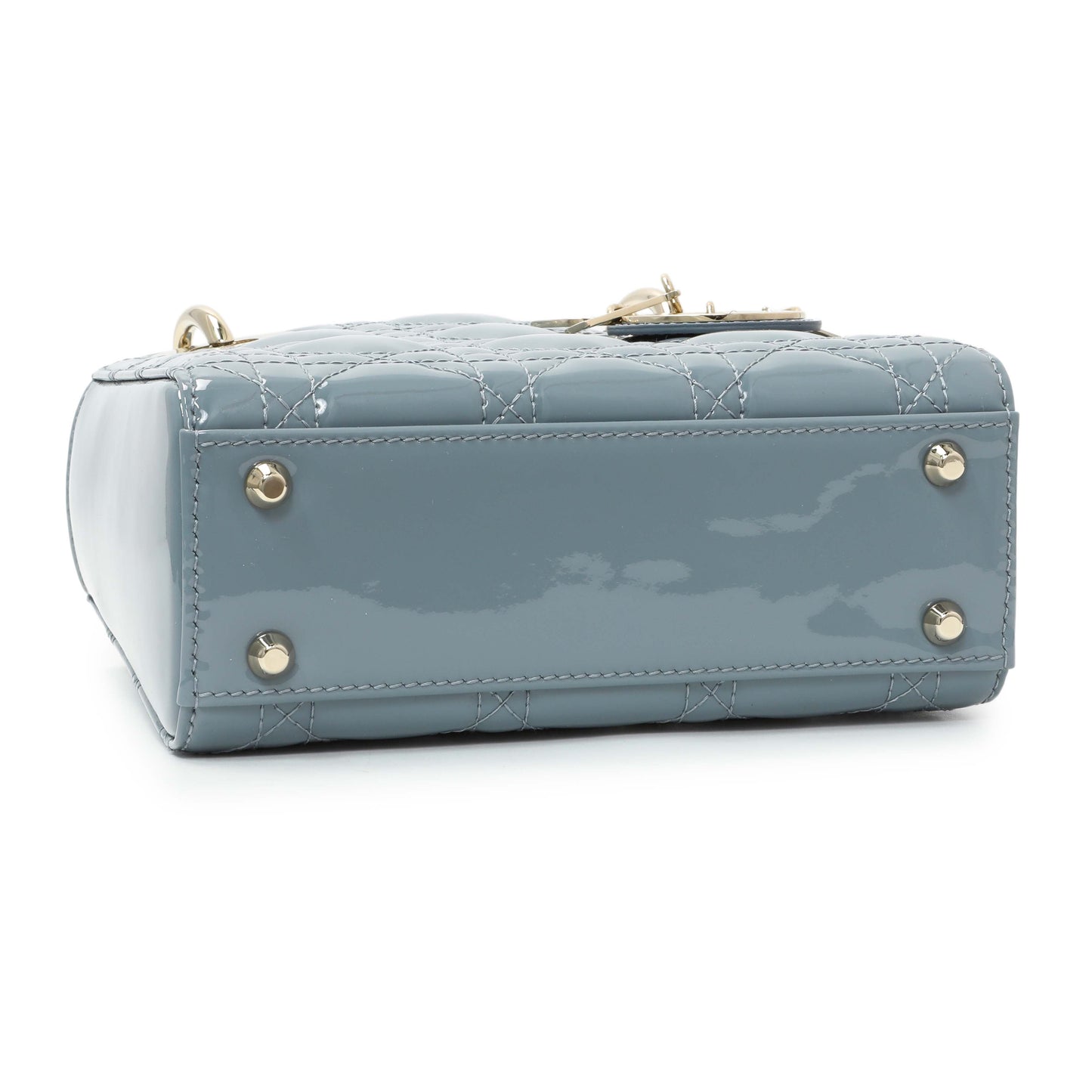 Exclusive Christian Dior Cannage Patent Mini Lady Dior — Back View