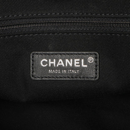 Exclusive Chanel Black Canvas Small Deauville Tote — Detail View