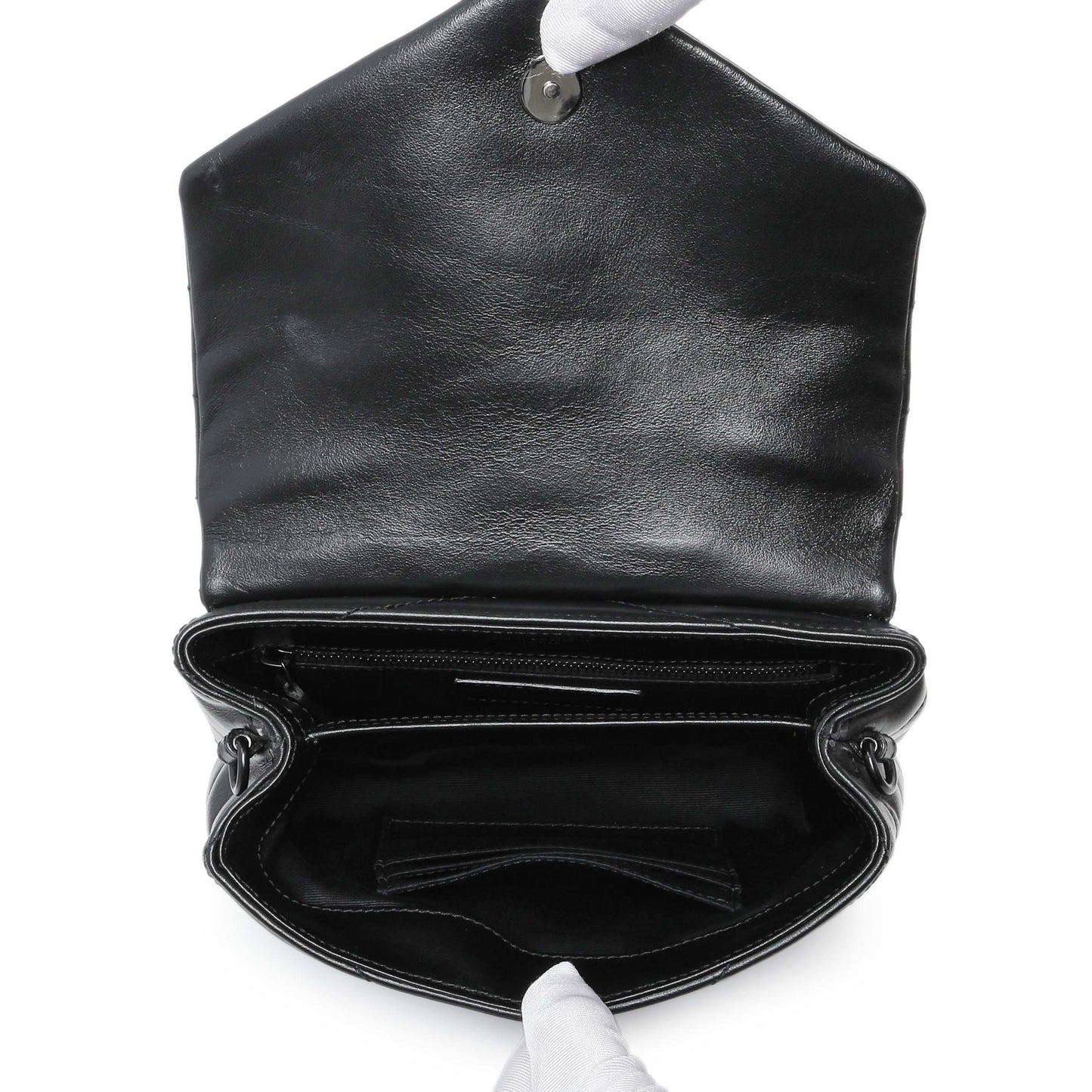 Exclusive Saint Laurent Black Calfskin Monogram Toy Loulou Crossbody — Alternate View 8