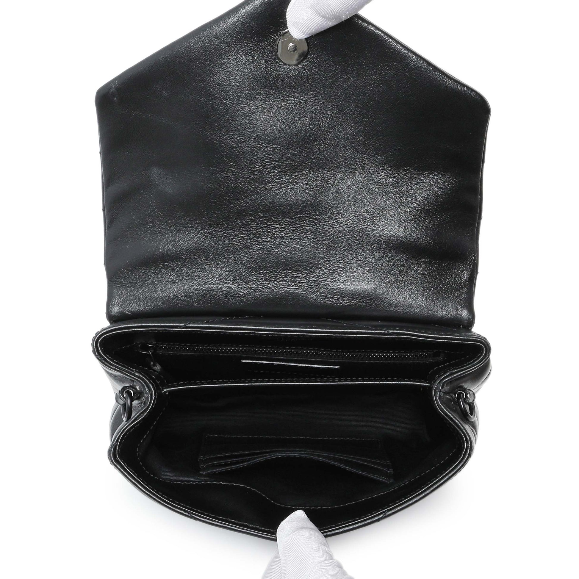 Exclusive Saint Laurent Black Calfskin Monogram Toy Loulou Crossbody — Alternate View 8