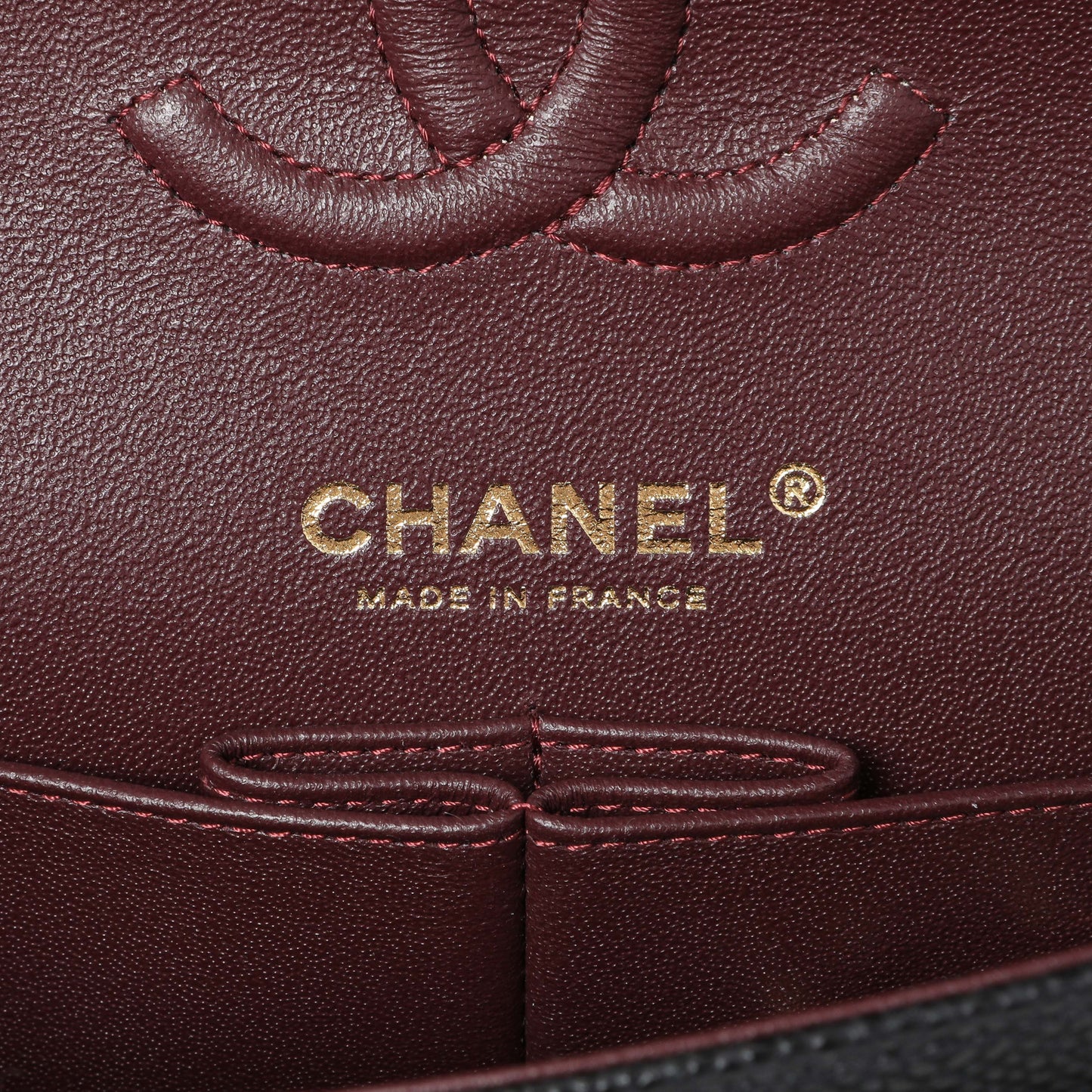 Exclusive Chanel Black Caviar Small Quilted Classic Double Flap — Detail View