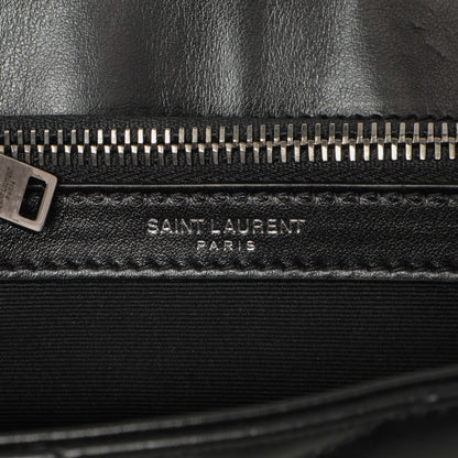 Exclusive Saint Laurent Black Calfskin Y Quilted Monogram Small Charm Loulou Chain Satchel — Alternate View 9