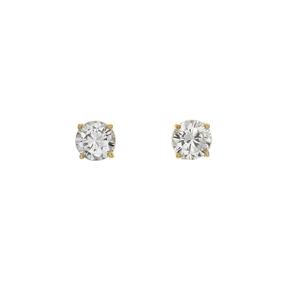 Exclusive 18K Yellow Gold 0.45 Carat Diamond Earrings — Front View