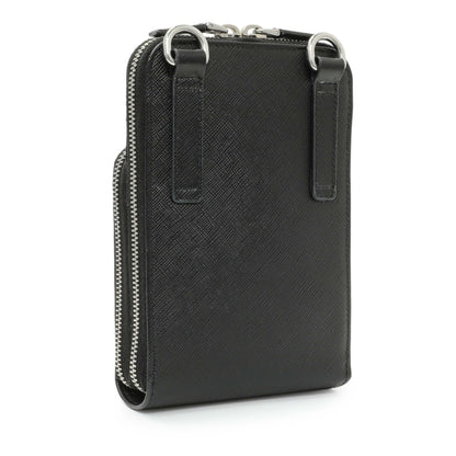Exclusive Prada Black Saffiano Smartphone Case Crossbody — Side View