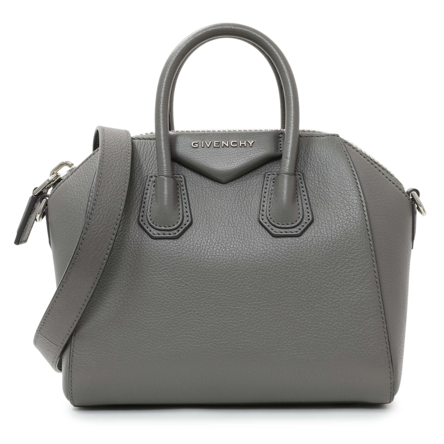 Exclusive Givenchy Grey Sugar Goatskin Antigona Mini — Front View
