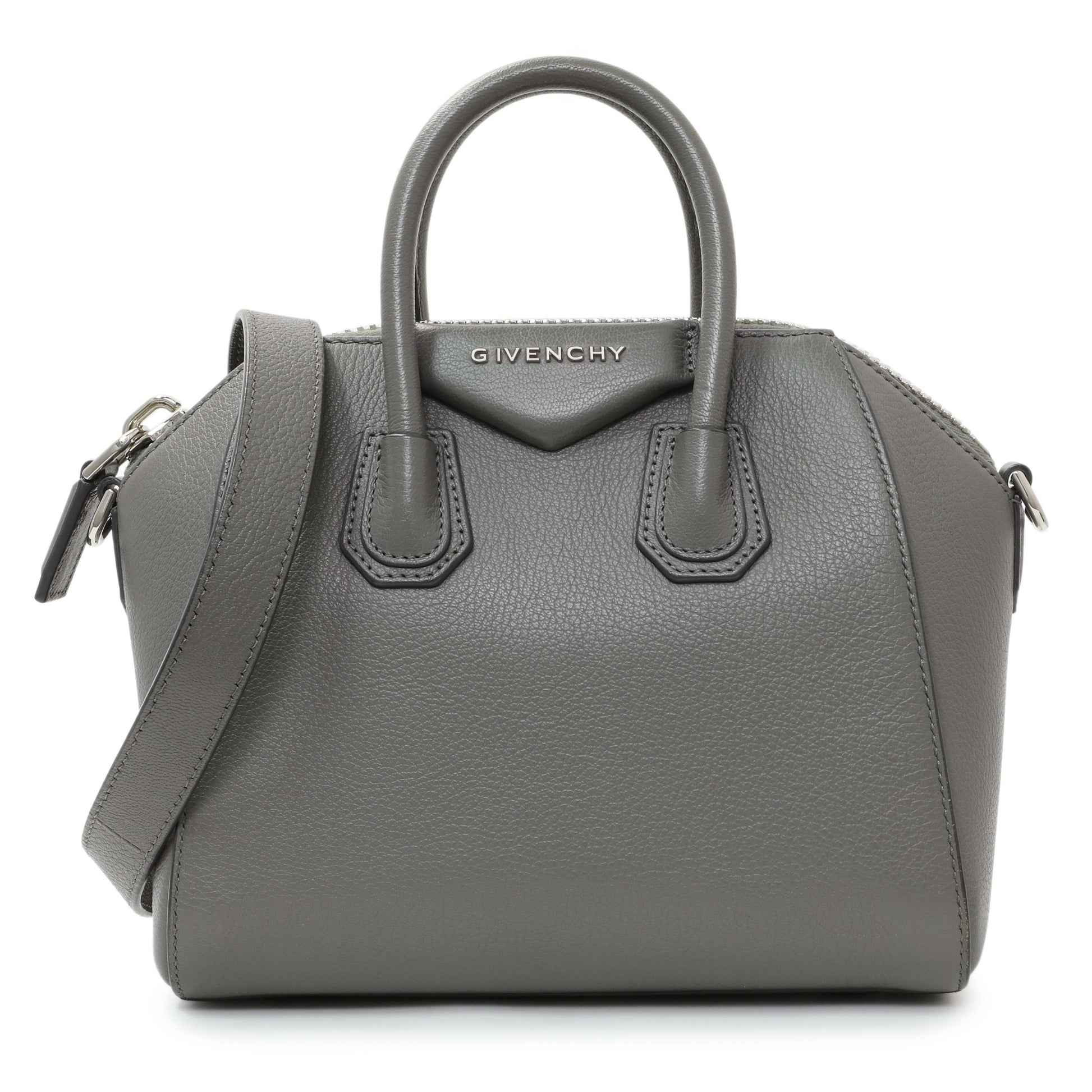 Exclusive Givenchy Grey Sugar Goatskin Antigona Mini — Front View