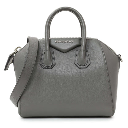 Exclusive Givenchy Grey Sugar Goatskin Antigona Mini — Front View