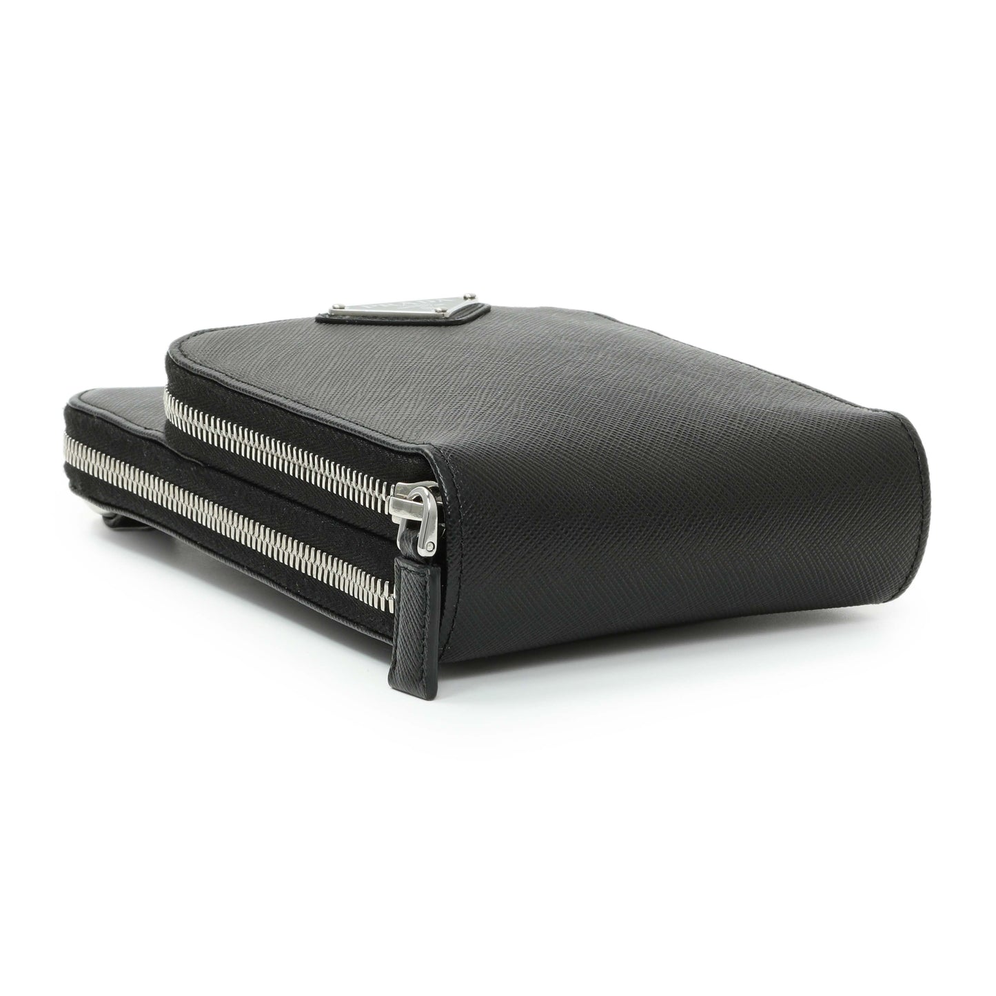 Exclusive Prada Black Saffiano Smartphone Case Crossbody — Back View