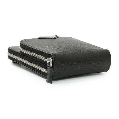 Exclusive Prada Black Saffiano Smartphone Case Crossbody — Back View