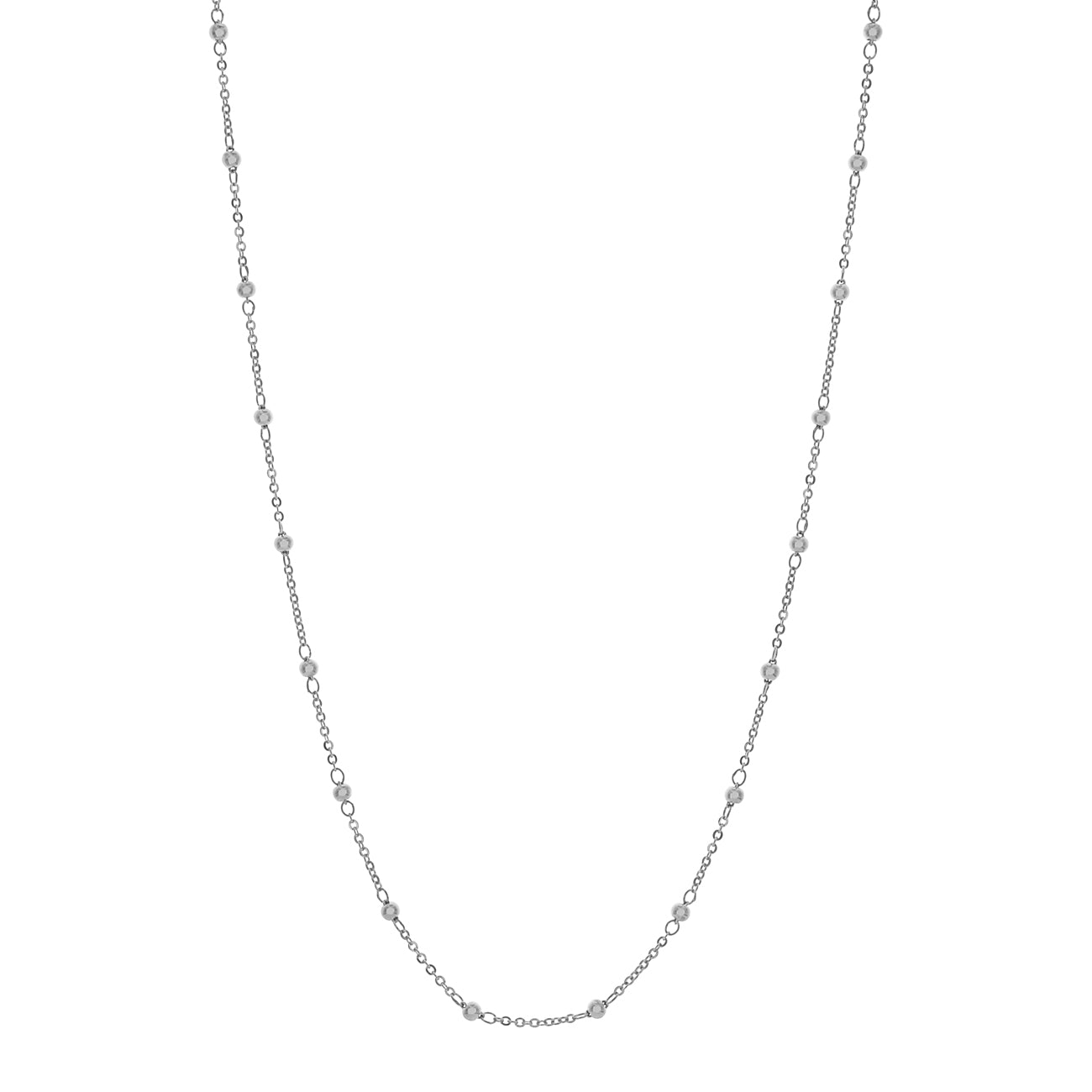 Exclusive Platinum Bead Chain — Front View