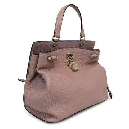 Exclusive Valentino Mauve Pebbled Calfskin Medium Joylock Satchel — Top View