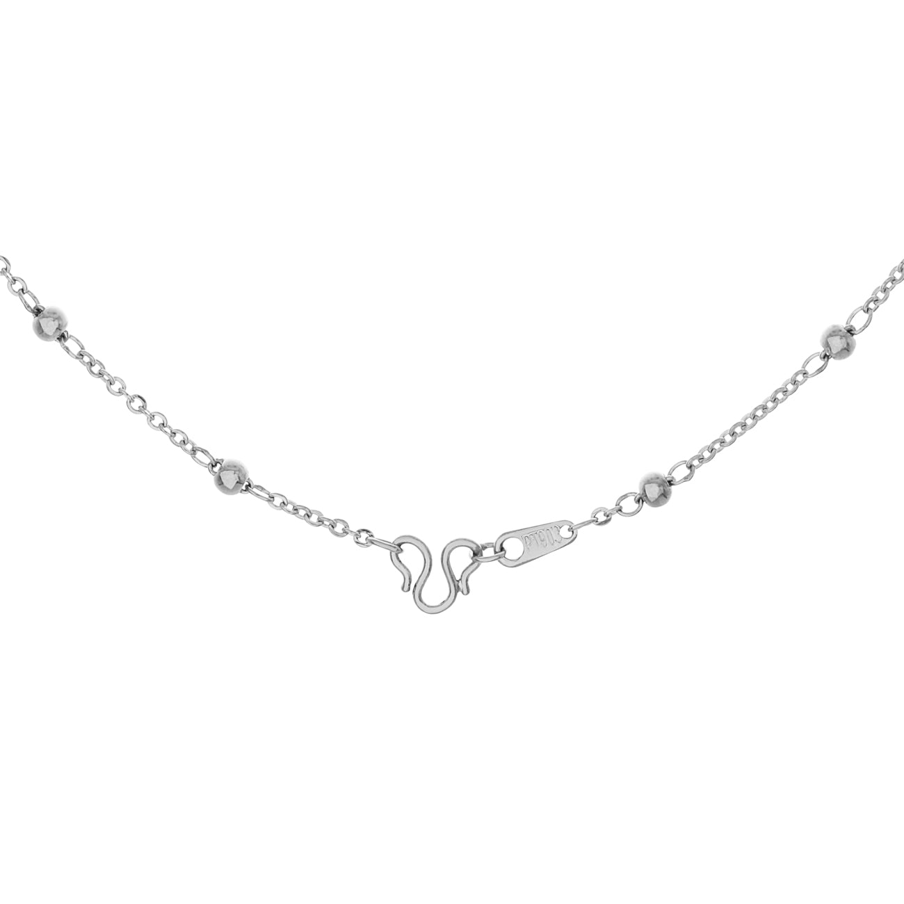 Exclusive Platinum Bead Chain — Side View