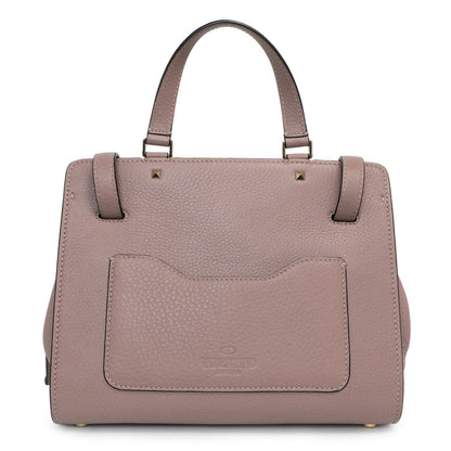 Exclusive Valentino Mauve Pebbled Calfskin Medium Joylock Satchel — Back View