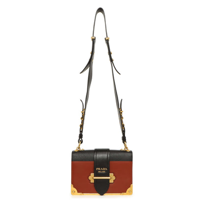 Exclusive Prada Cotto Nero City Calf Saffiano Cahier Bag — Front View