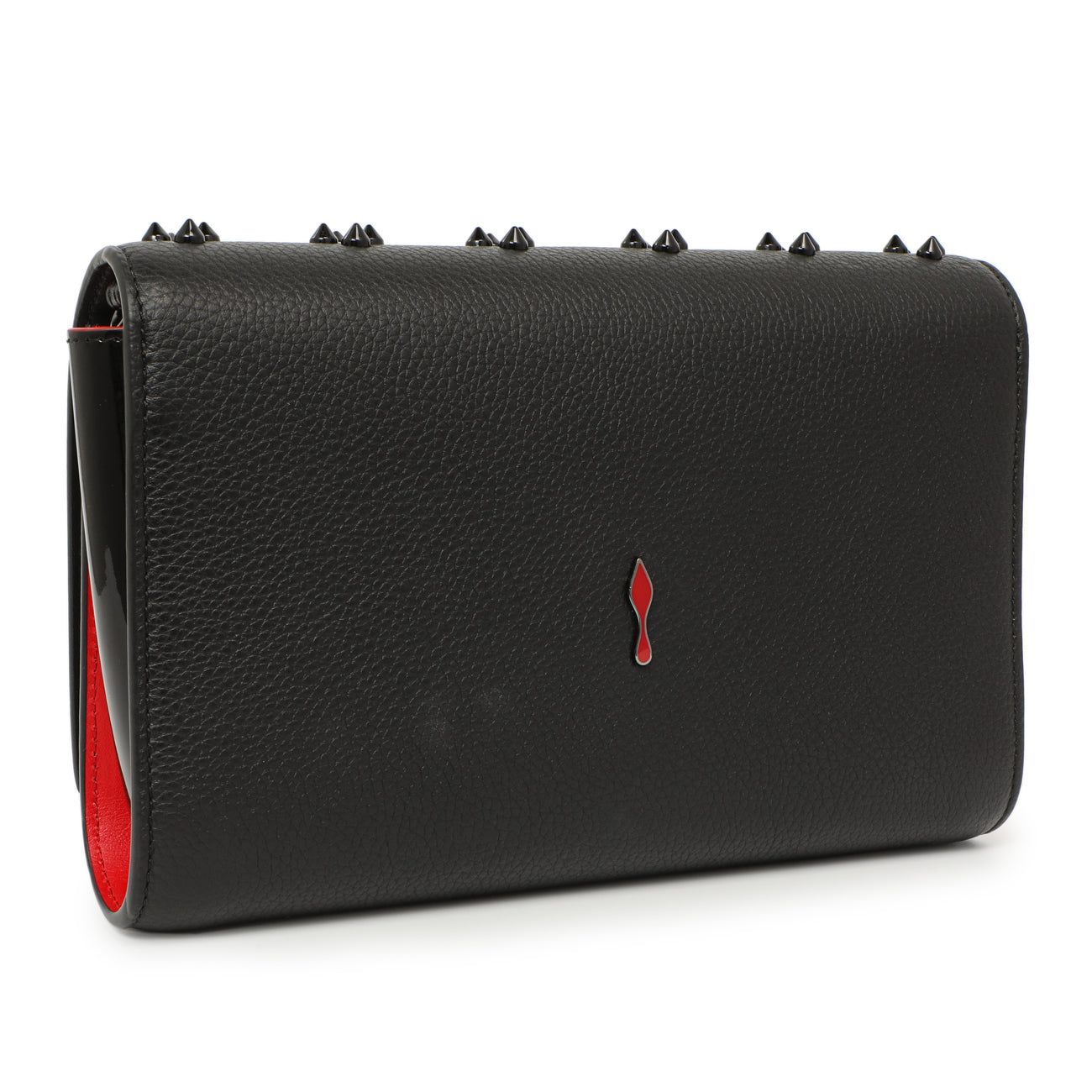 Exclusive Christian Louboutin Black Calfskin Spikes Loubinthesky Paloma Clutch — Side View