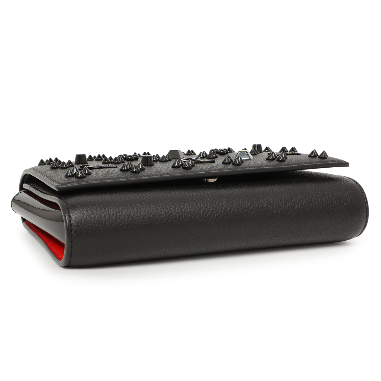 Exclusive Christian Louboutin Black Calfskin Spikes Loubinthesky Paloma Clutch — Back View