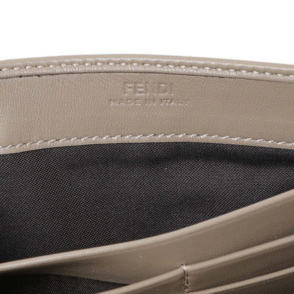 Exclusive Fendi Grey Nappa Matisse FF Embossed Continental Wallet On Chain — Detail View