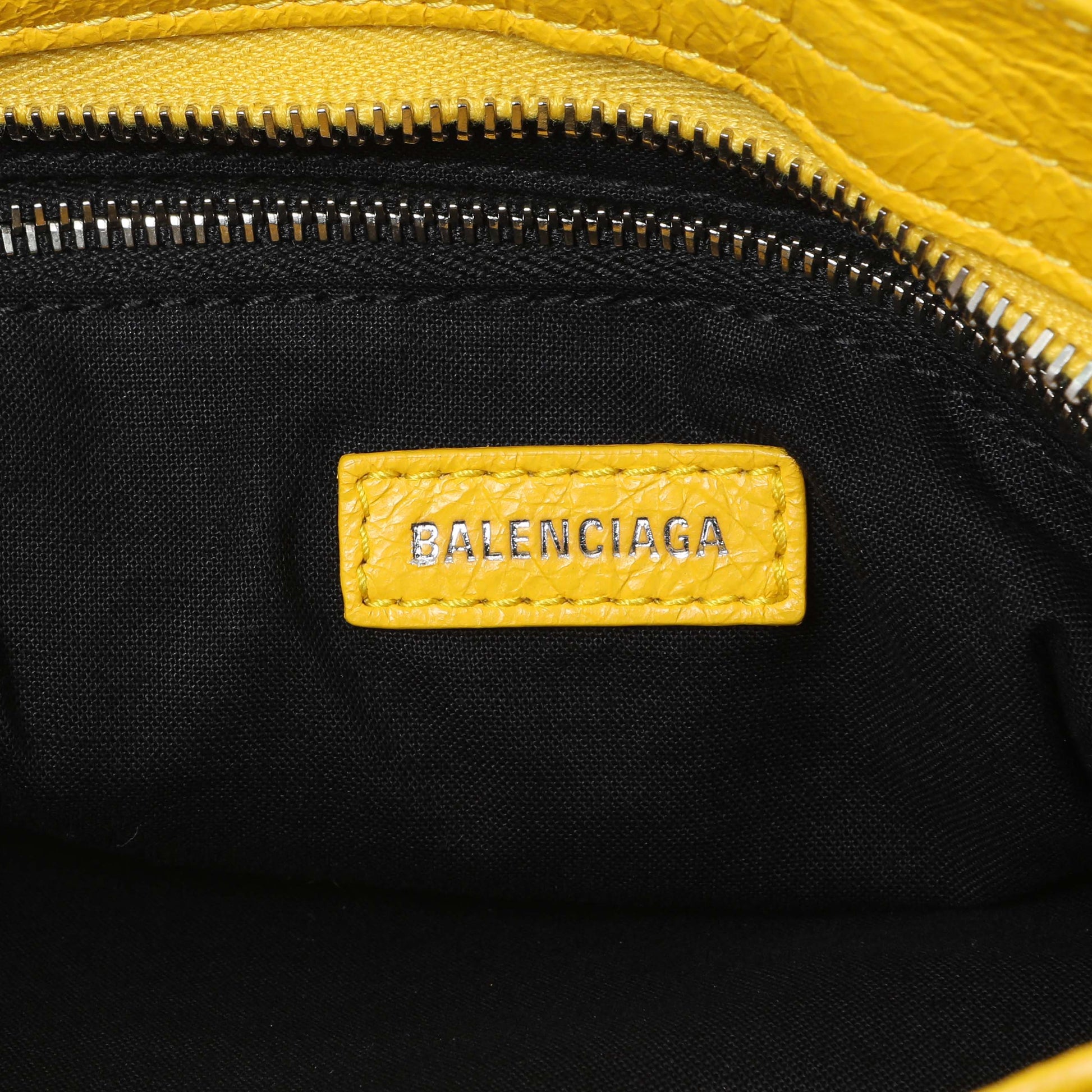 Exclusive Balenciaga Yellow Agneau Classic Hardware Mini City — Alternate View 9
