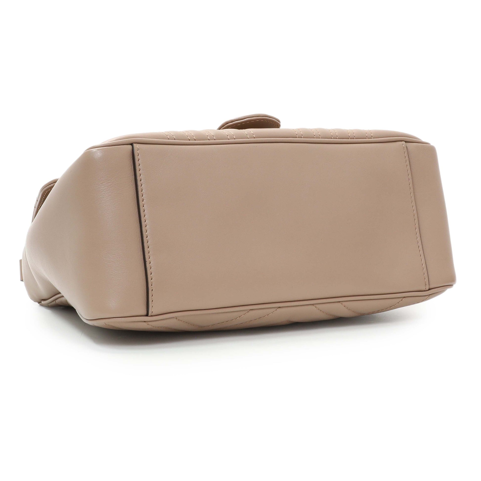 Exclusive Gucci Porcelain Calfskin Matelasse Small GG Marmont Top Handle Shoulder Bag — Back View