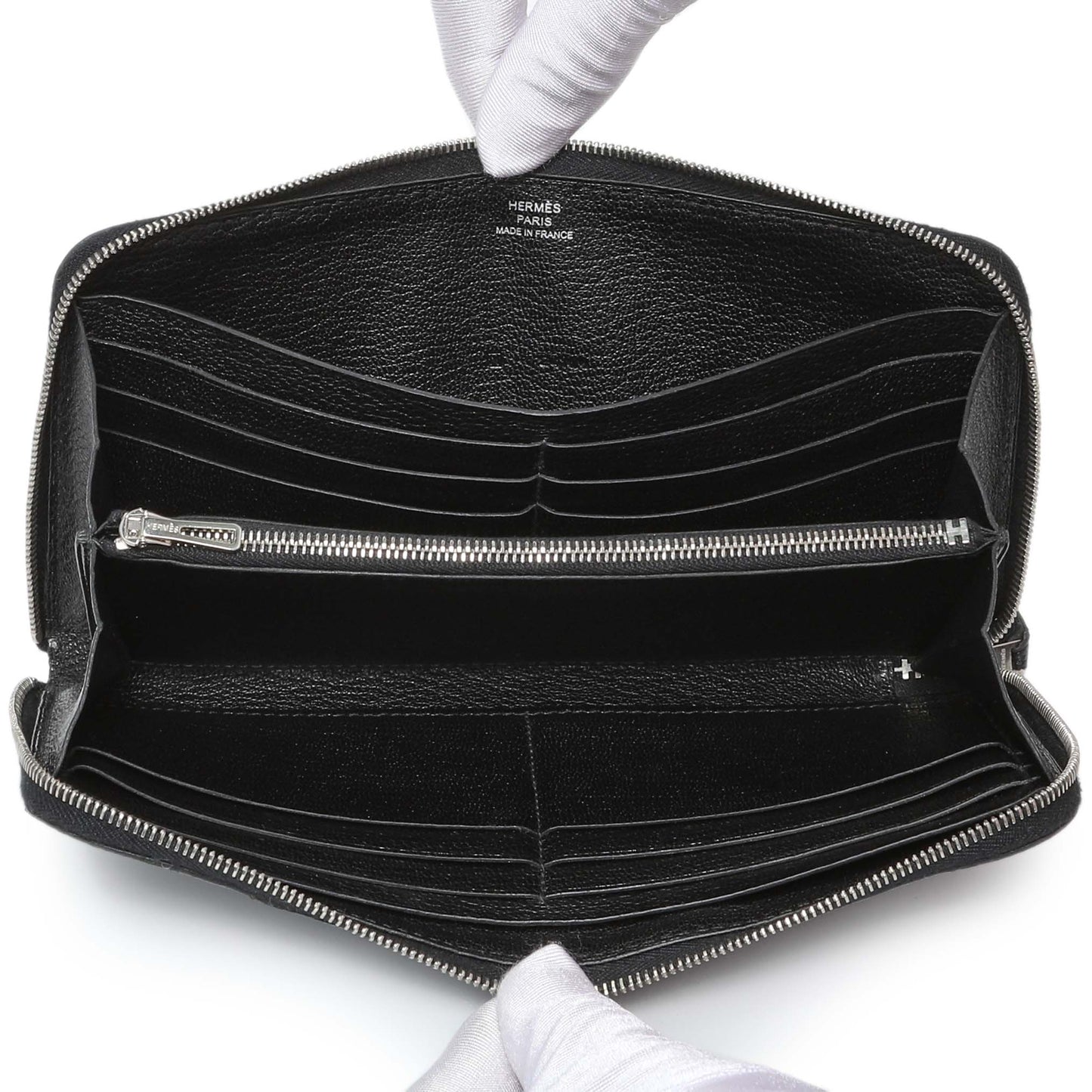 Exclusive Hermes Black Chevre Azap Wallet — Alternate View 8