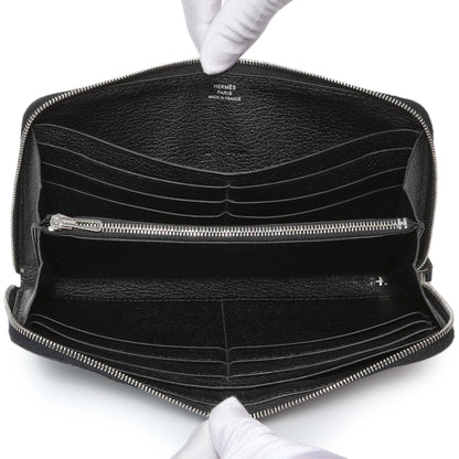 Exclusive Hermes Black Chevre Azap Wallet — Alternate View 8