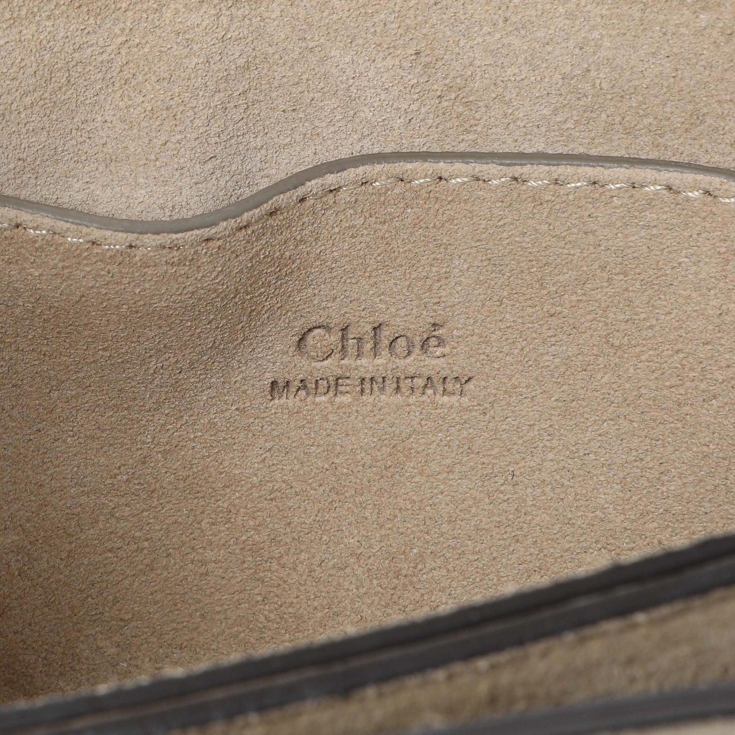 Exclusive Chloe Grey Suede Calfskin Mini Faye Shoulder Bag — Detail View