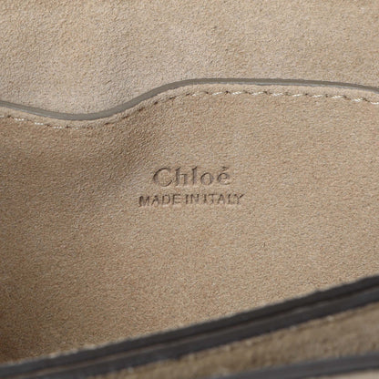 Exclusive Chloe Grey Suede Calfskin Mini Faye Shoulder Bag — Detail View