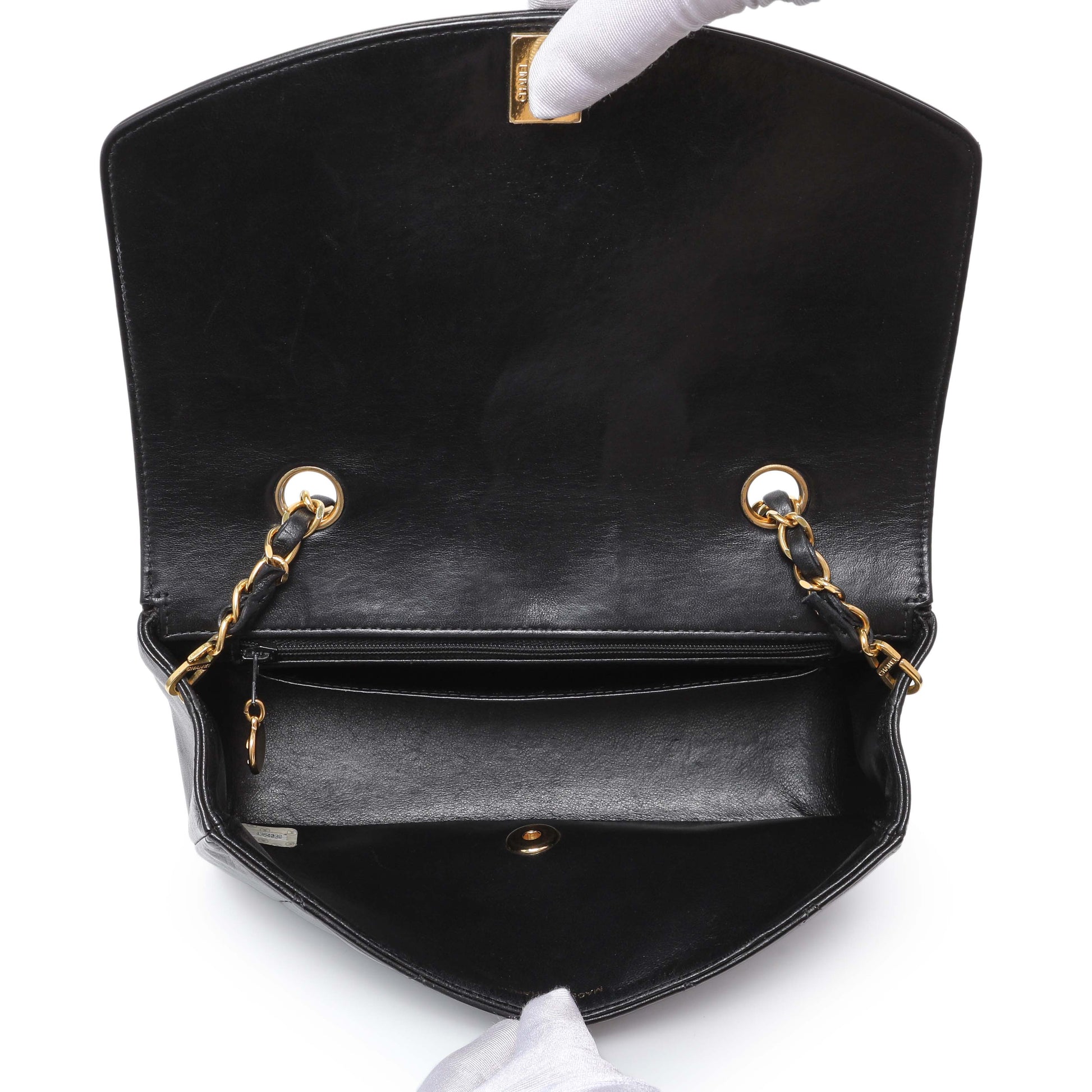 Exclusive Chanel Vintage Black Quilted Lambskin Small Diana Flap — Alternate View 8