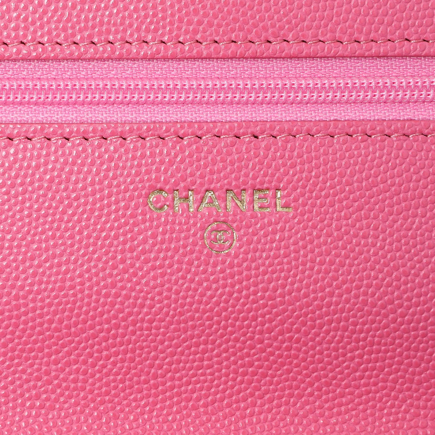 Exclusive Chanel Pink Caviar Wallet on Chain — Detail View