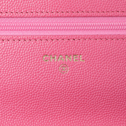 Exclusive Chanel Pink Caviar Wallet on Chain — Detail View