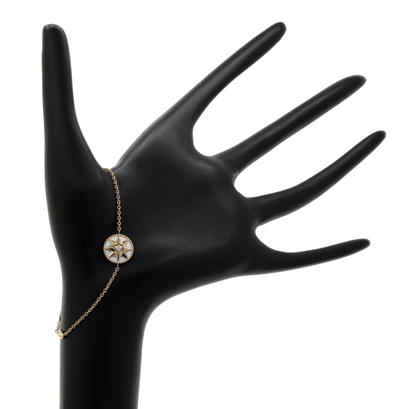 Exclusive Christian Dior 18K Yellow Gold Rose des Vents Bracelet — Back View