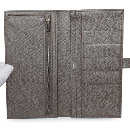 Exclusive Hermes Etoupe Epsom Bearn Gusset Wallet — Alternate View 8