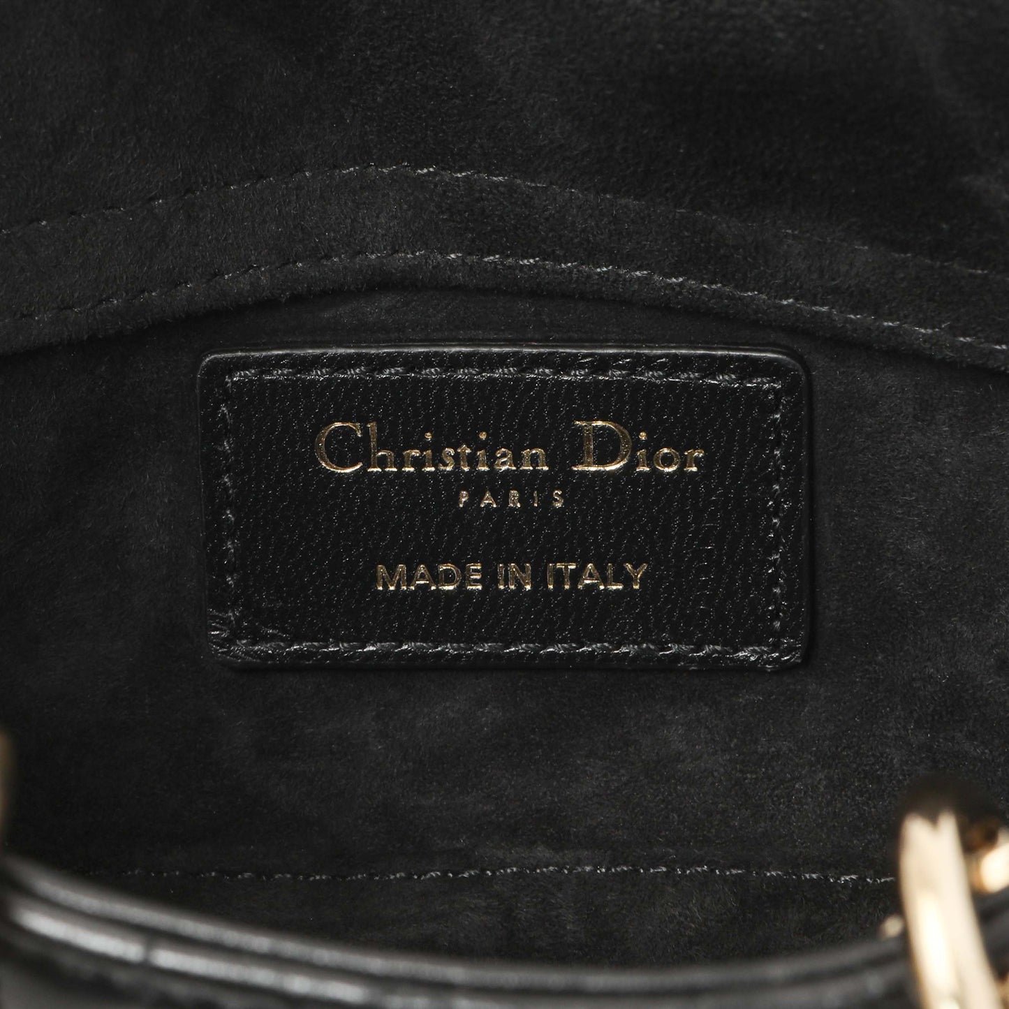 Exclusive Christian Dior Black Lambskin Cannage Micro Lady D-Joy — Alternate View 9