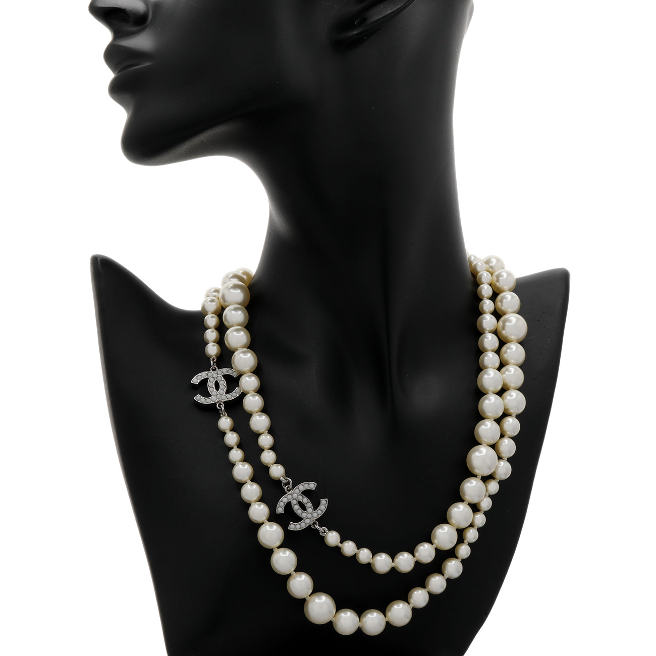 Exclusive Chanel CC Pearl Necklace — Back View