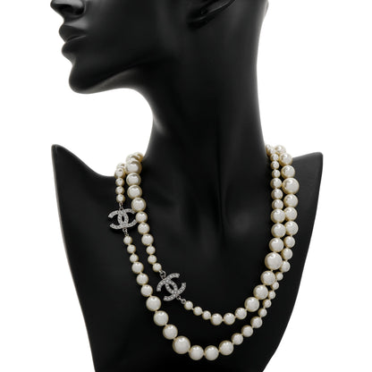 Exclusive Chanel CC Pearl Necklace — Back View