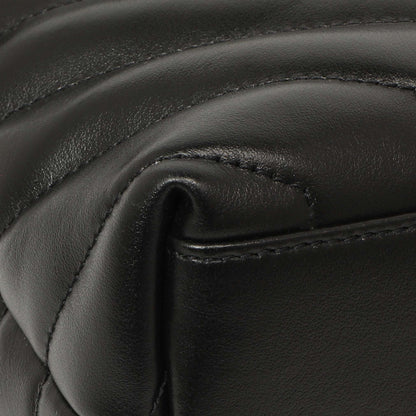 Exclusive Saint Laurent Black Calfskin Y Quilted Monogram Small Charm Loulou Chain Satchel — Top View
