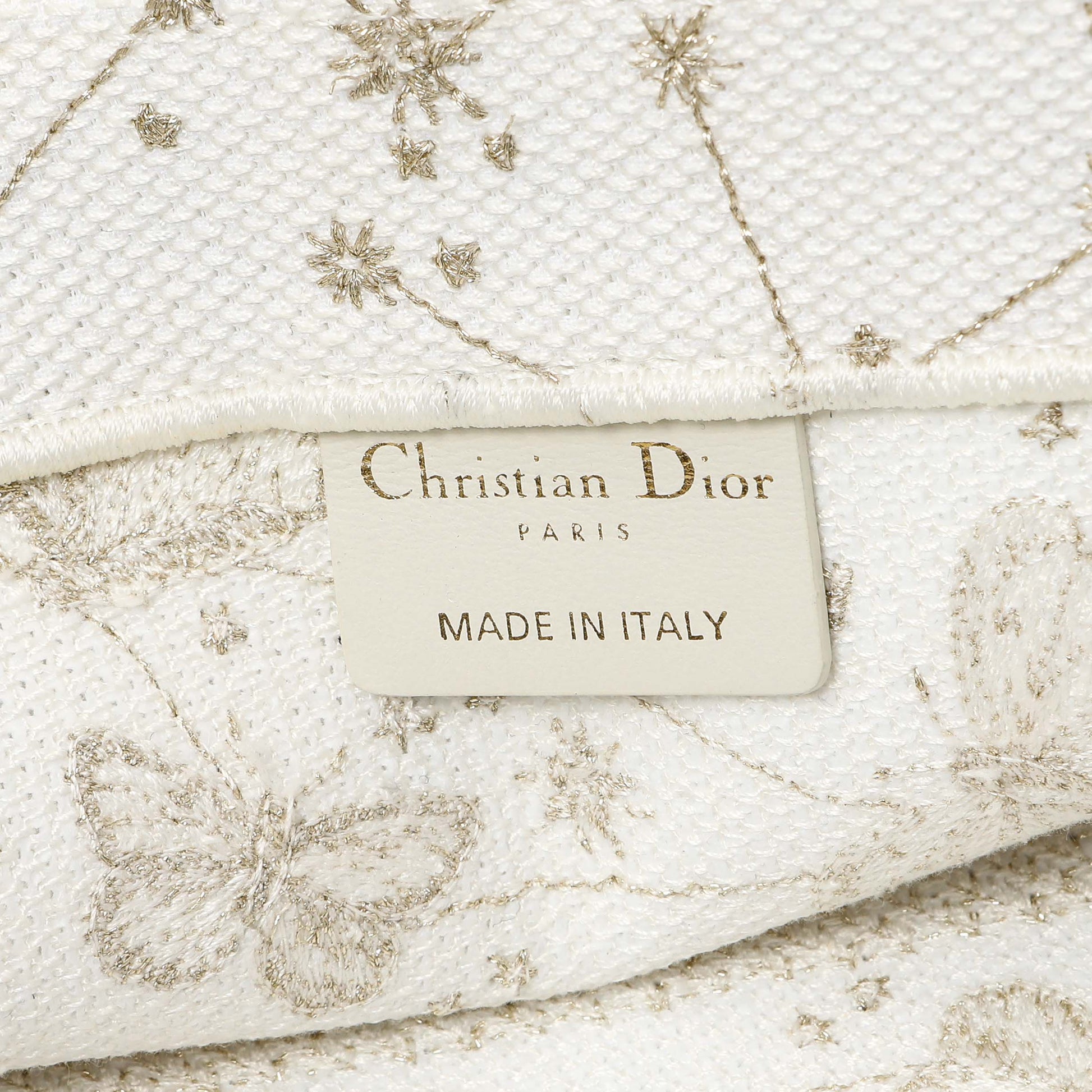 Exclusive Christian Dior White Gold Canvas Embroidered Medium Zodiac Print Book Tote — Alternate View 9