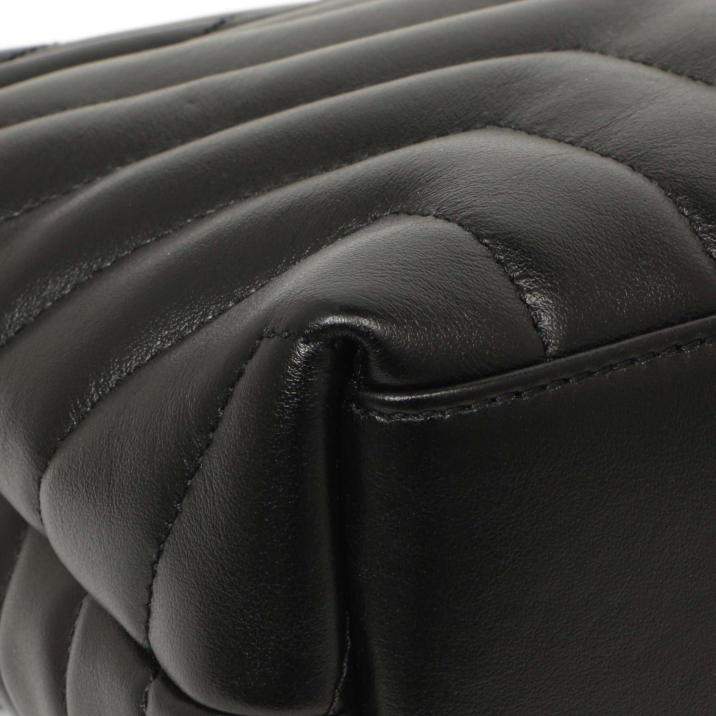 Exclusive Saint Laurent Black Calfskin Y Quilted Monogram Small Charm Loulou Chain Satchel — Lifestyle View