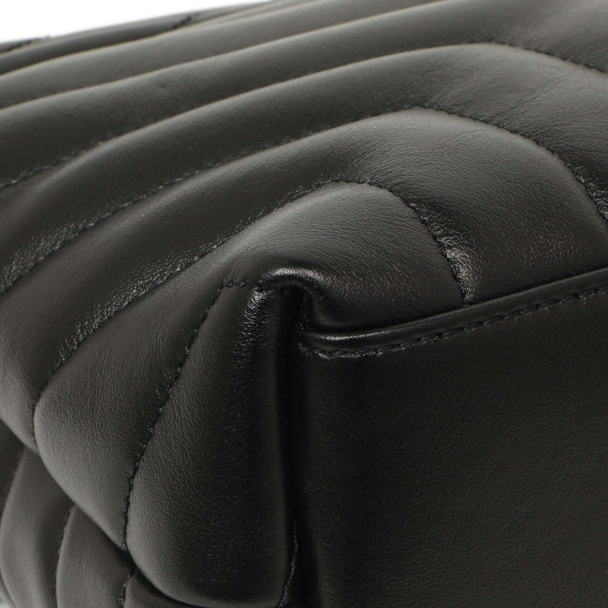 Exclusive Saint Laurent Black Calfskin Y Quilted Monogram Small Charm Loulou Chain Satchel — Lifestyle View