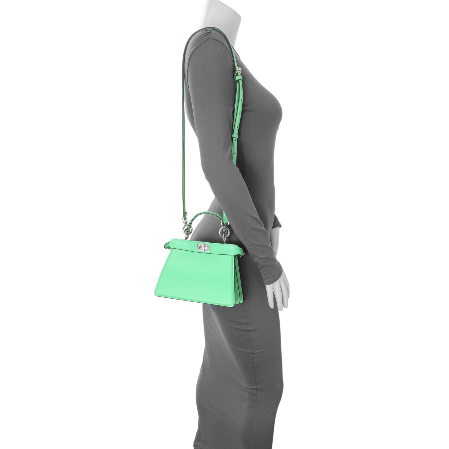 Exclusive Fendi Edamame Shiny Nappa Petite Peekaboo I SEE U Satchel — Alternate View 7