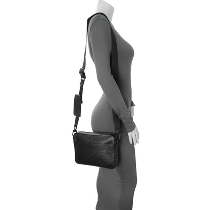 Exclusive Louis Vuitton Black Calfskin Monogram Shadow Duo Messenger — Alternate View 7