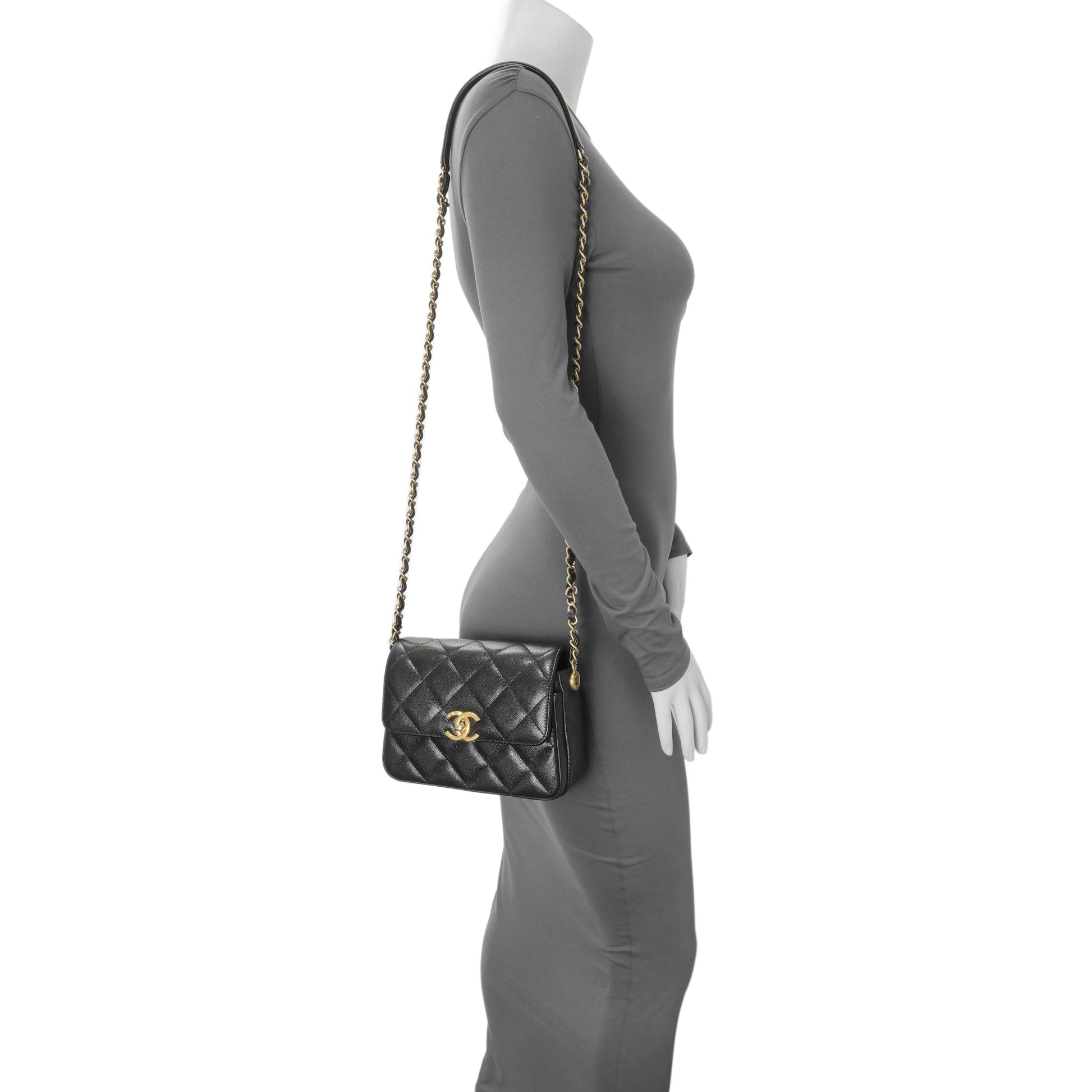 Exclusive Chanel Black Caviar Seasonal Mini Flap — Alternate View 7