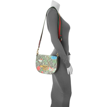 Exclusive Gucci GG Supreme Monogram Tian Web Medium Padlock Messenger Shoulder Bag — Alternate View 7