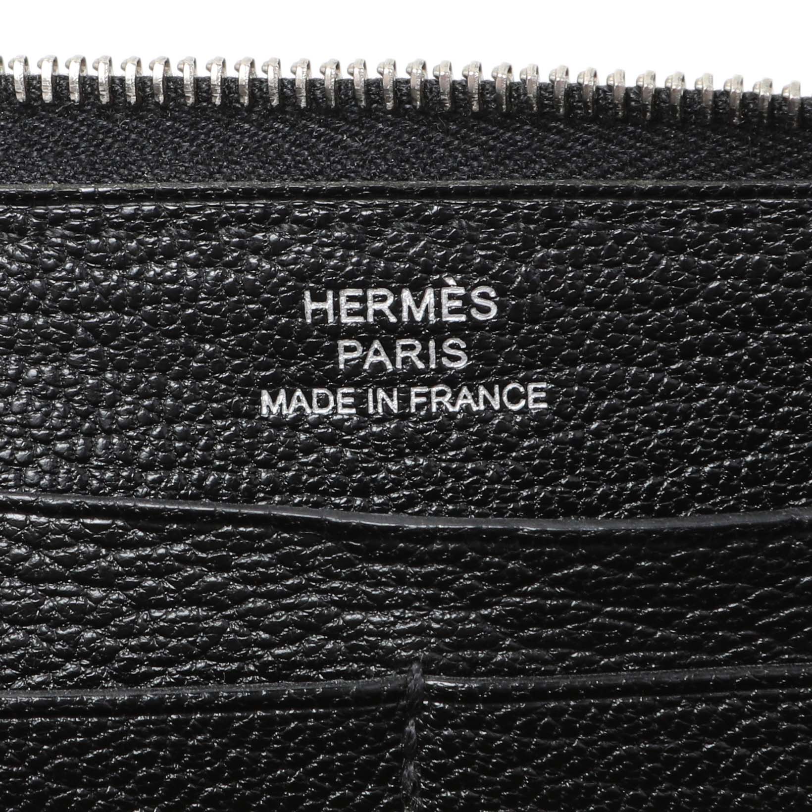 Exclusive Hermes Black Chevre Azap Wallet — Alternate View 9