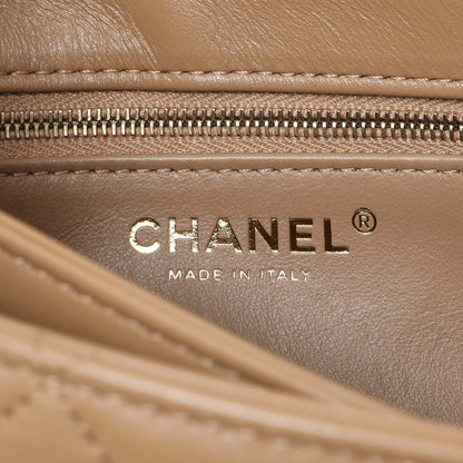 Exclusive Chanel Beige Lambskin Quilted Small Trendy CC Dual Handle Flap Bag — Lifestyle View