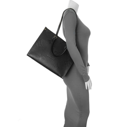 Exclusive Louis Vuitton Black Empreinte Monogram Giant OnTheGo MM — Alternate View 10