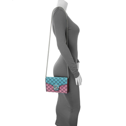 Exclusive Gucci Monogram Multicolor Matelasse Diagonal GG Marmont Chain Wallet — Alternate View 7