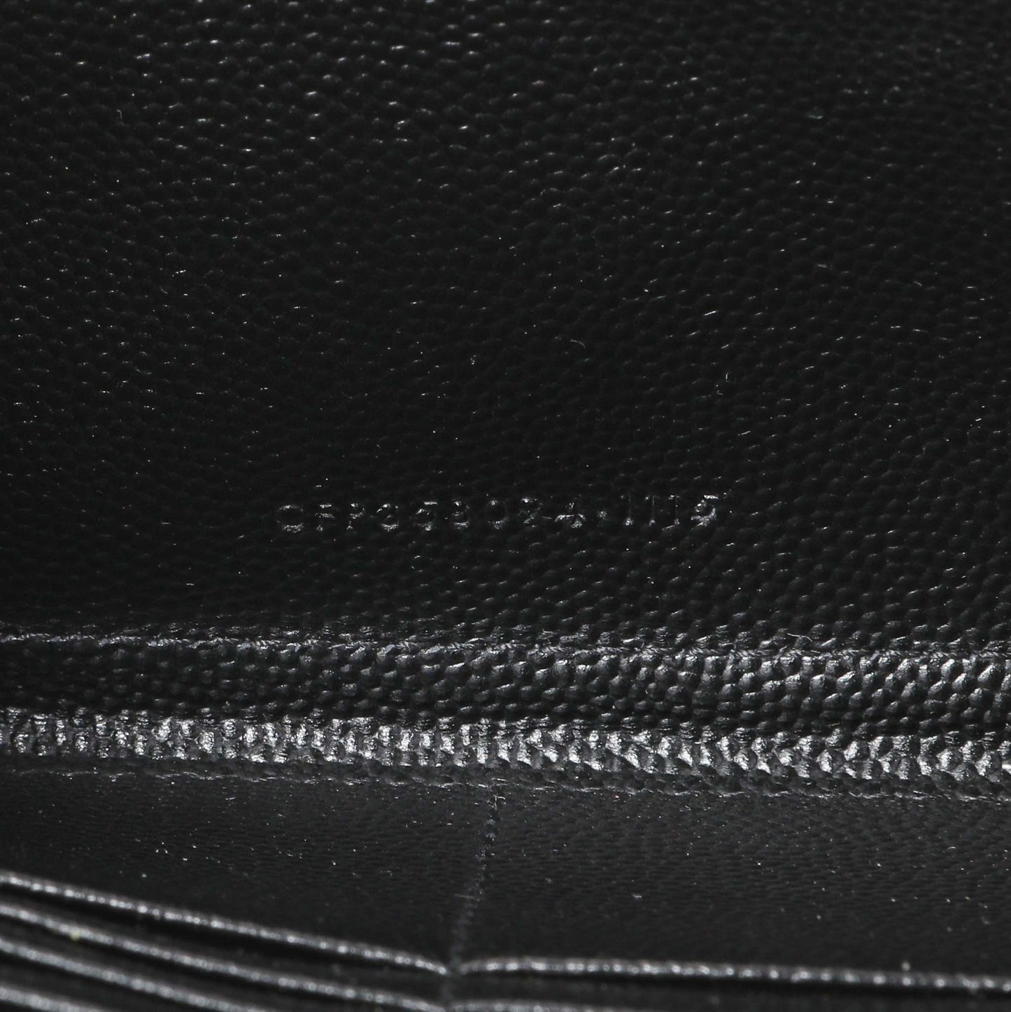 Exclusive Saint Laurent Black Grain De Poudre Matelasse Chevron Monogram Zip Around Wallet — Lifestyle View