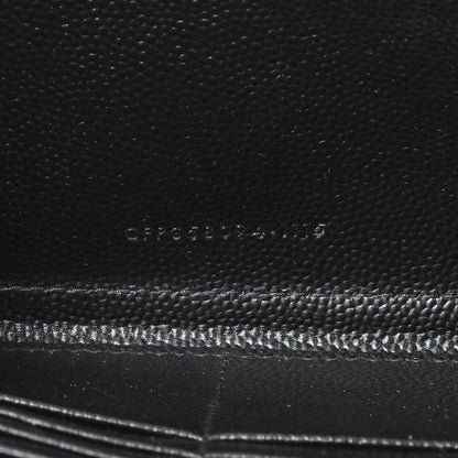 Exclusive Saint Laurent Black Grain De Poudre Matelasse Chevron Monogram Zip Around Wallet — Lifestyle View