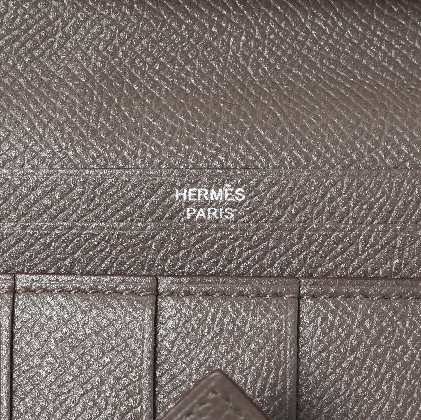 Exclusive Hermes Etoupe Epsom Bearn Gusset Wallet — Alternate View 9